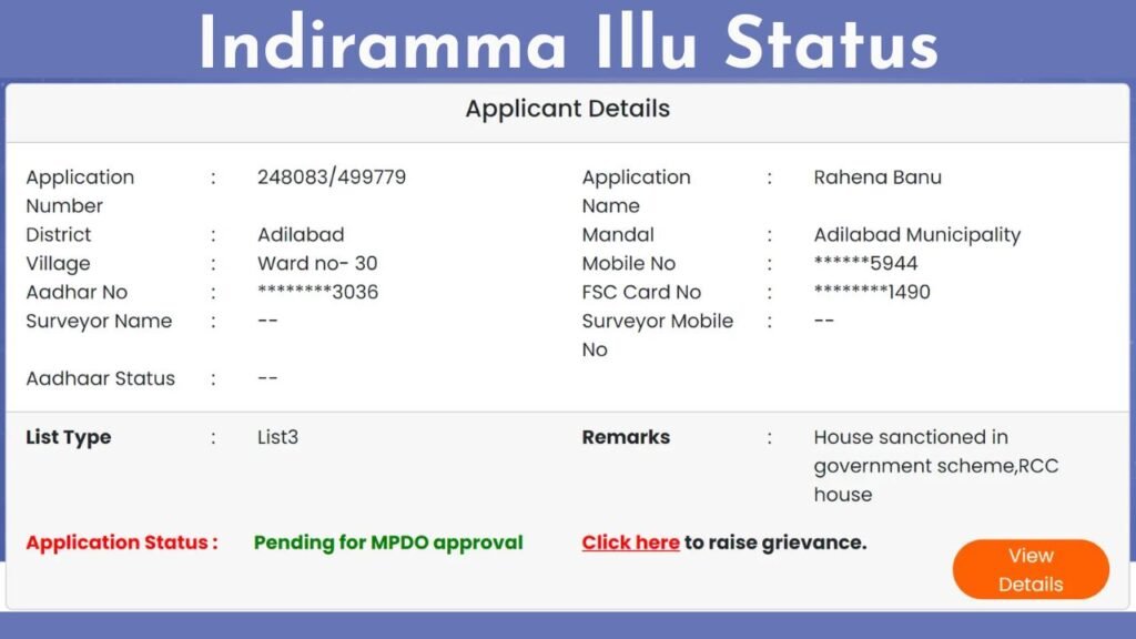 Indiramma Illu Status